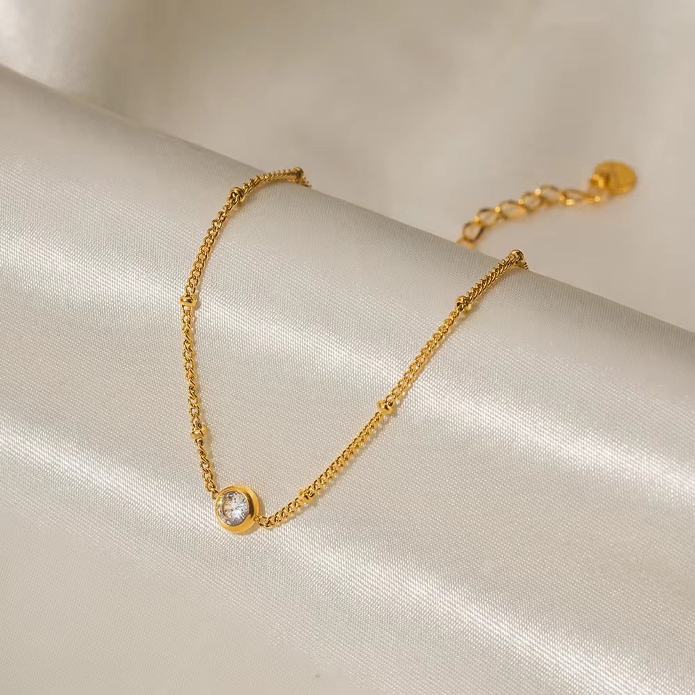 Dainty Zircon Anklet