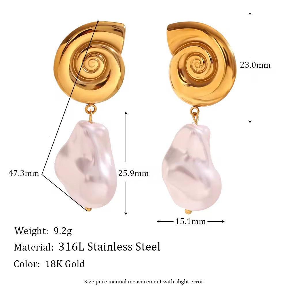 Spiral Pearl Earrings