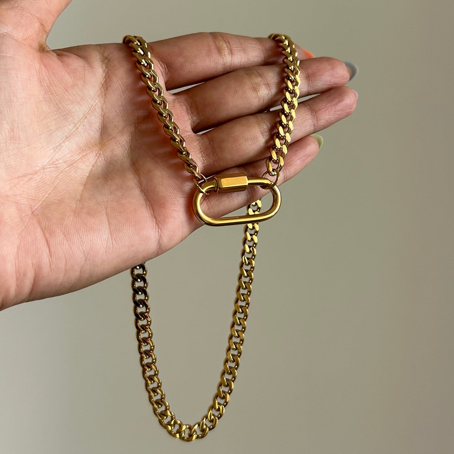 Chubby Carabiner Cuban Necklace
