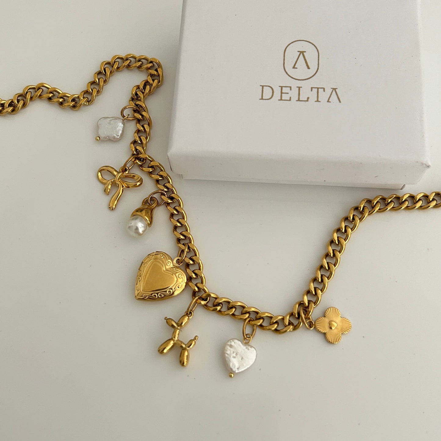 Mosaic Charm Necklace-Heart