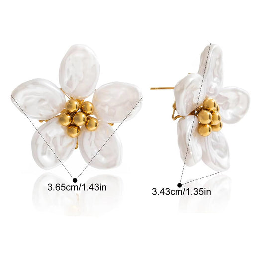 Pearl Petal Statement Earrings