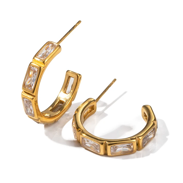 Square Zirconia Earrings