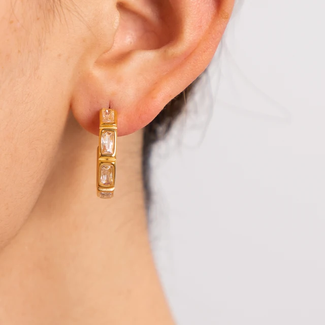 Square Zirconia Earrings