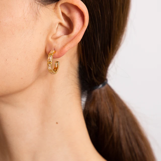 Square Zirconia Earrings