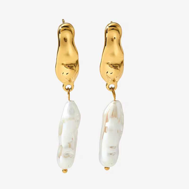 Hammered Pearl Drops