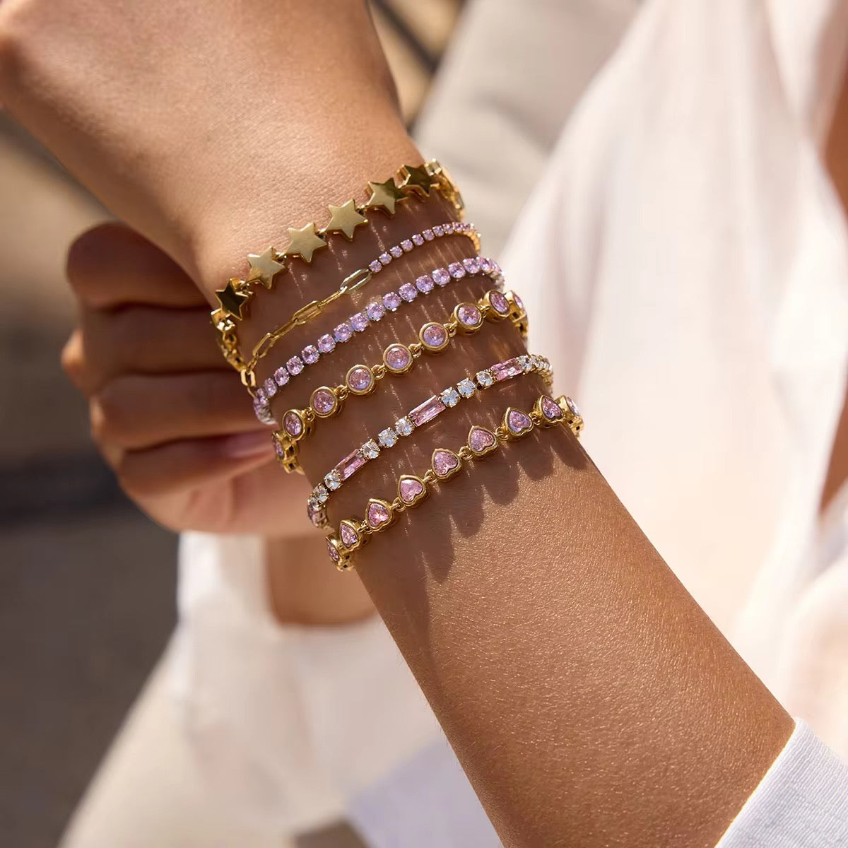 Pink Tennis Bracelet