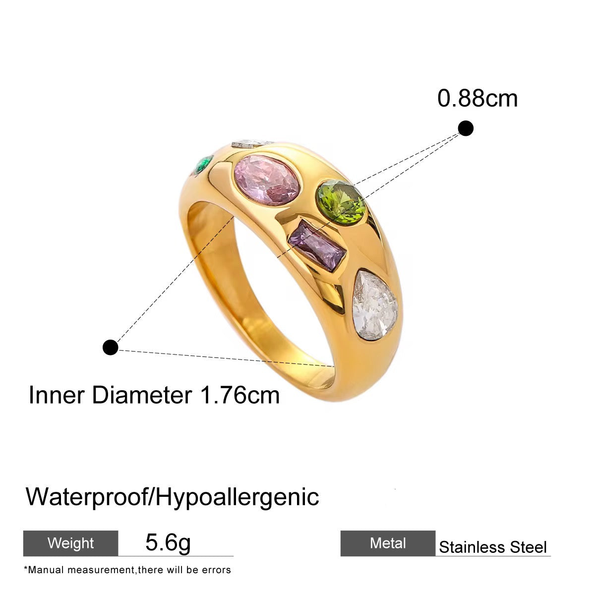 Colourful Gold Ring