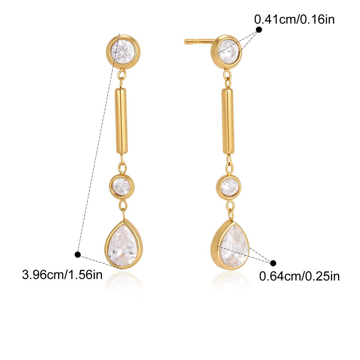 Teardrop Stick Earrings