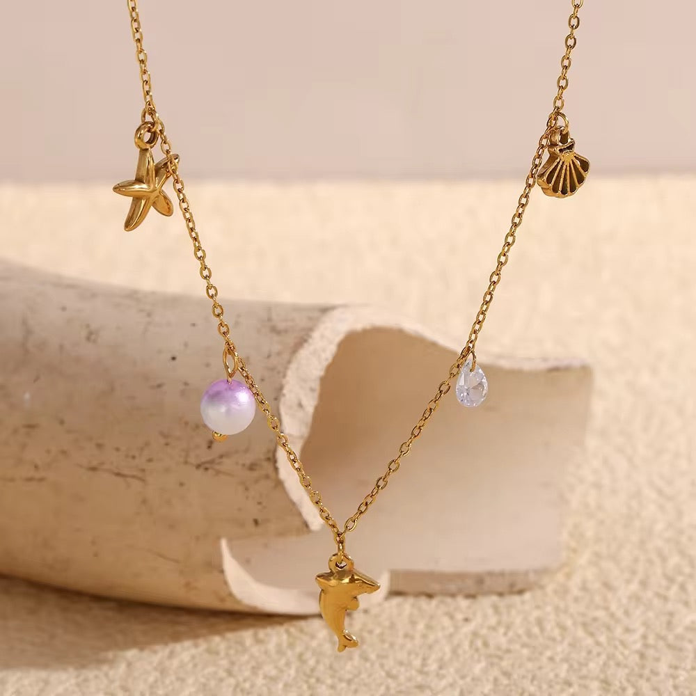 Minimal Sea Charm Necklace