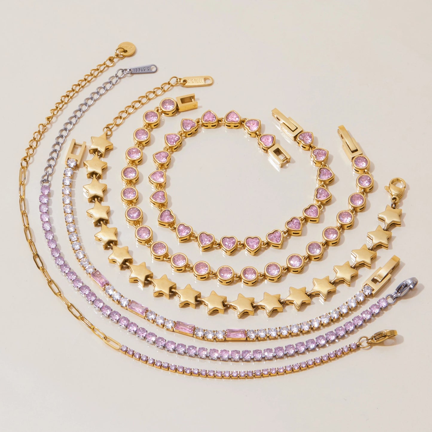 Pink Tennis Bracelet
