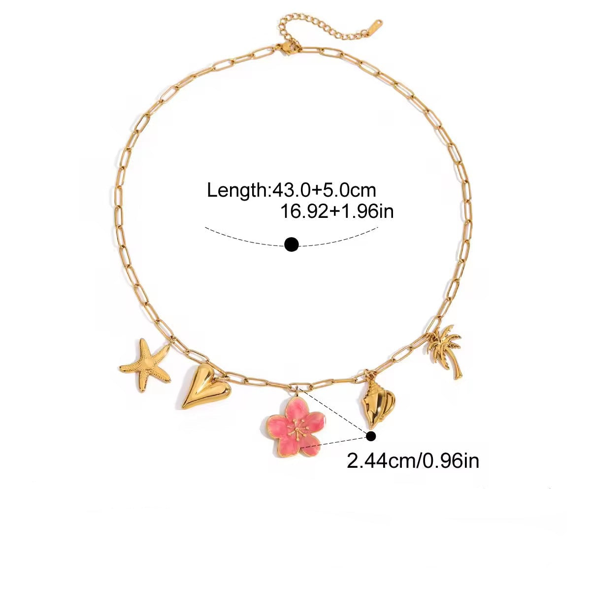 Hibiscus Charm Necklace