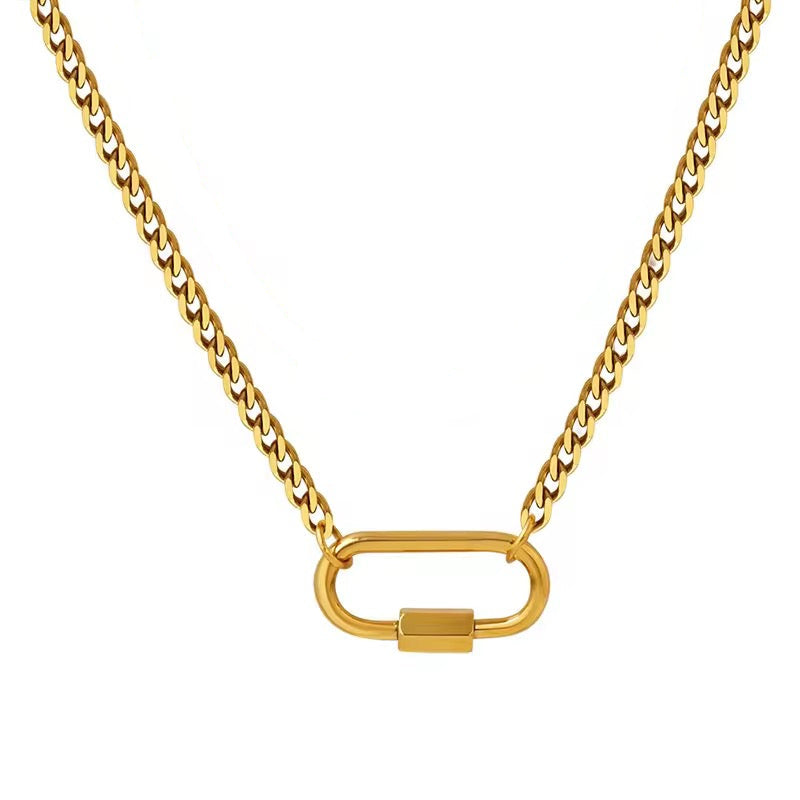 Chubby Carabiner Cuban Necklace