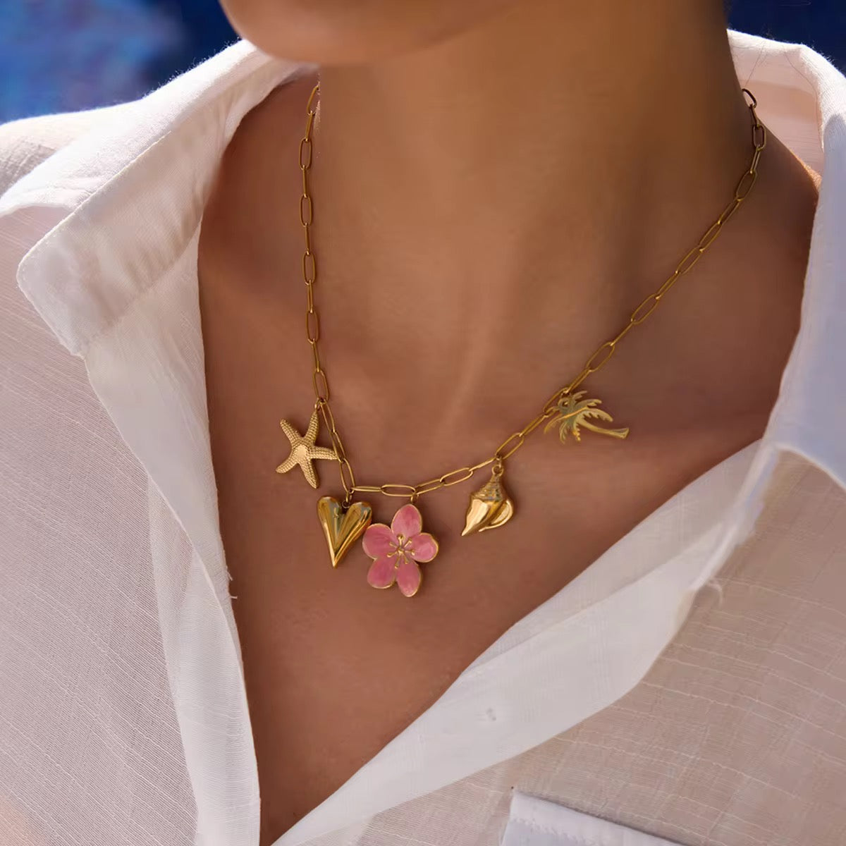 Hibiscus Charm Necklace
