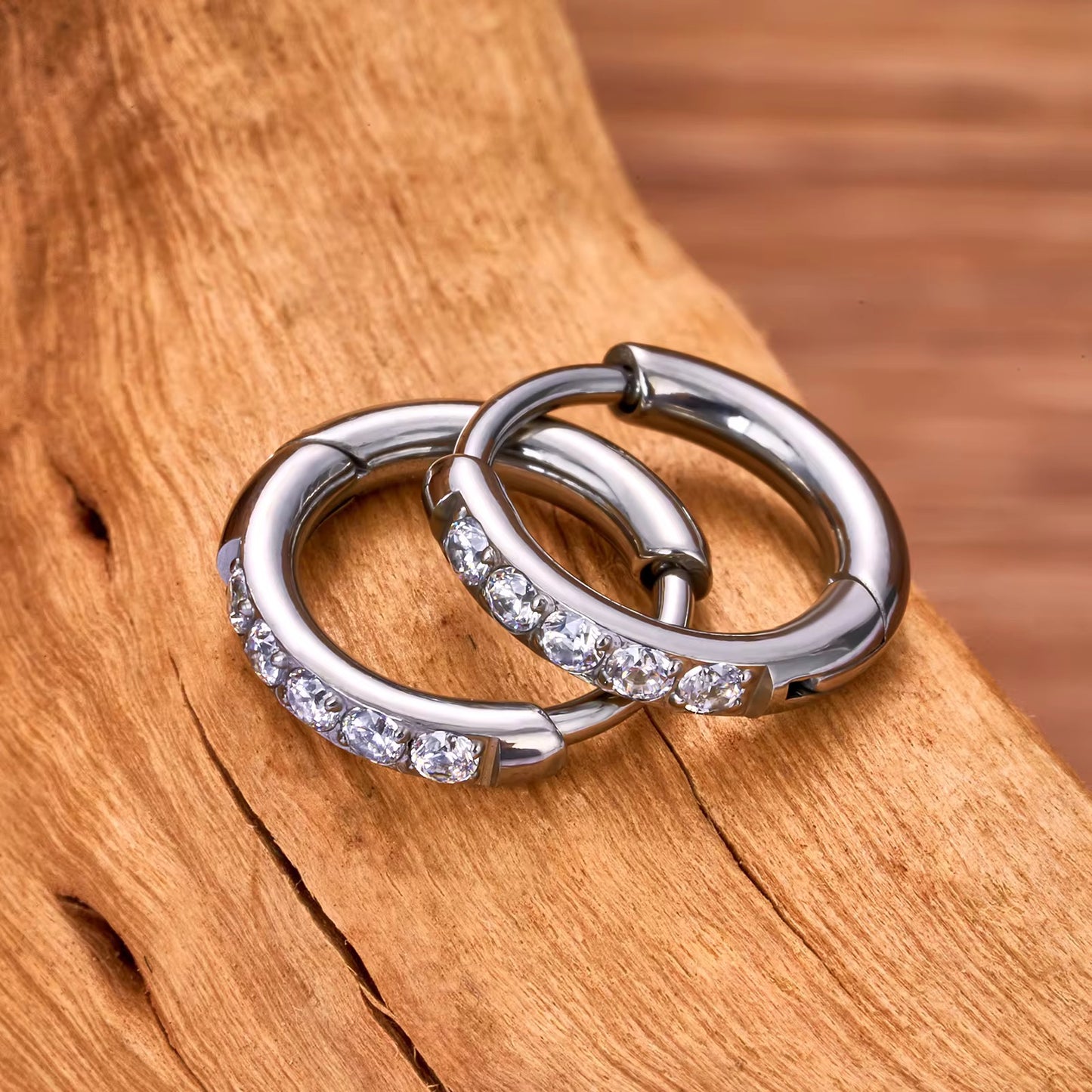 Silver CZ Huggies