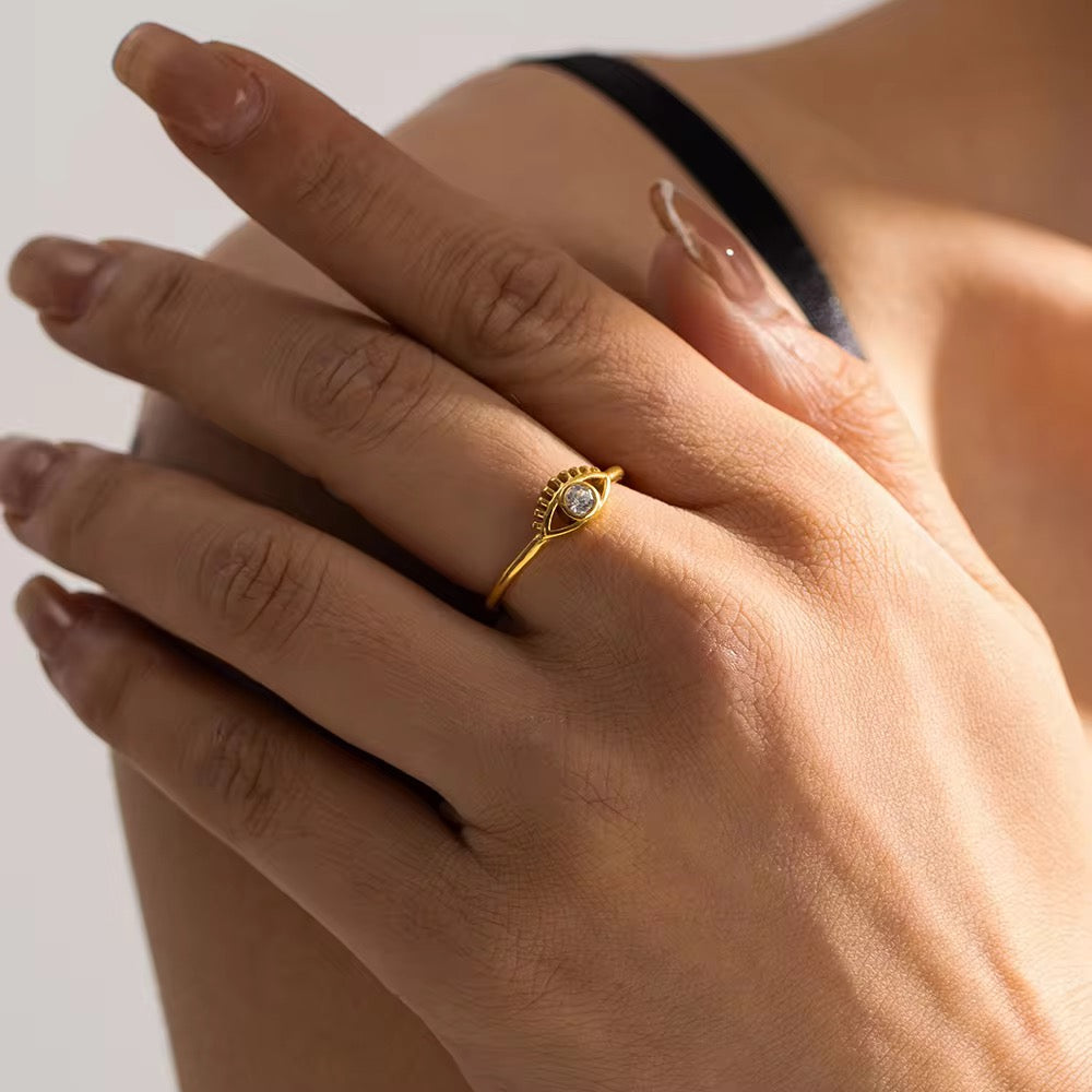 Minimal Evil Eye Ring