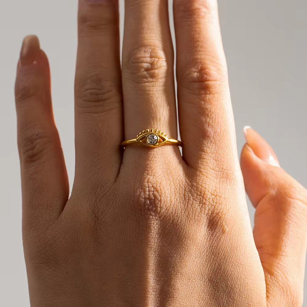 Minimal Evil Eye Ring