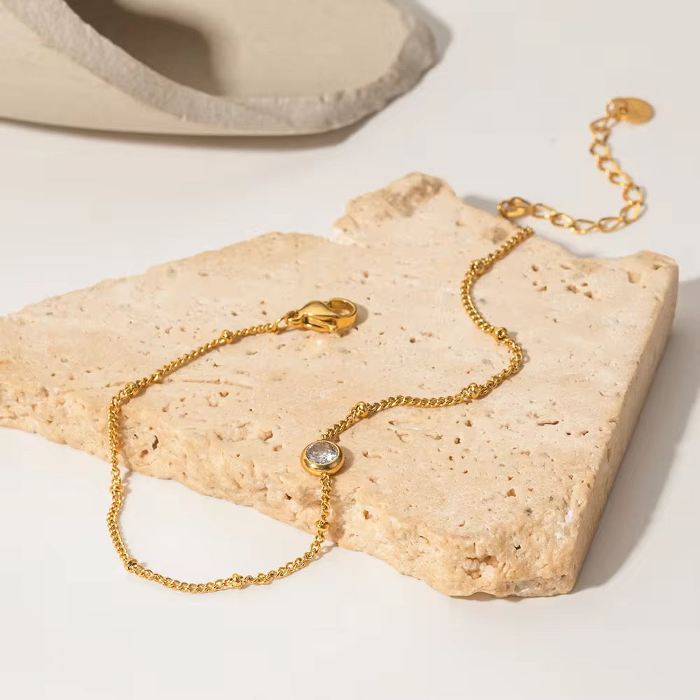 Dainty Zircon Anklet