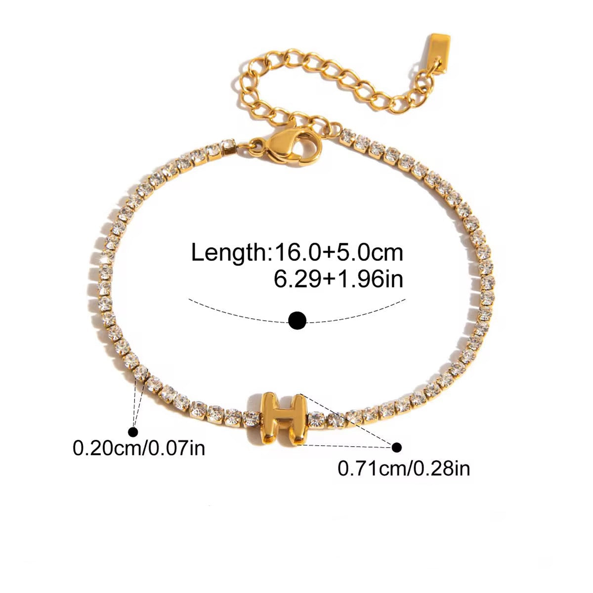 Initial Tennis Bracelet