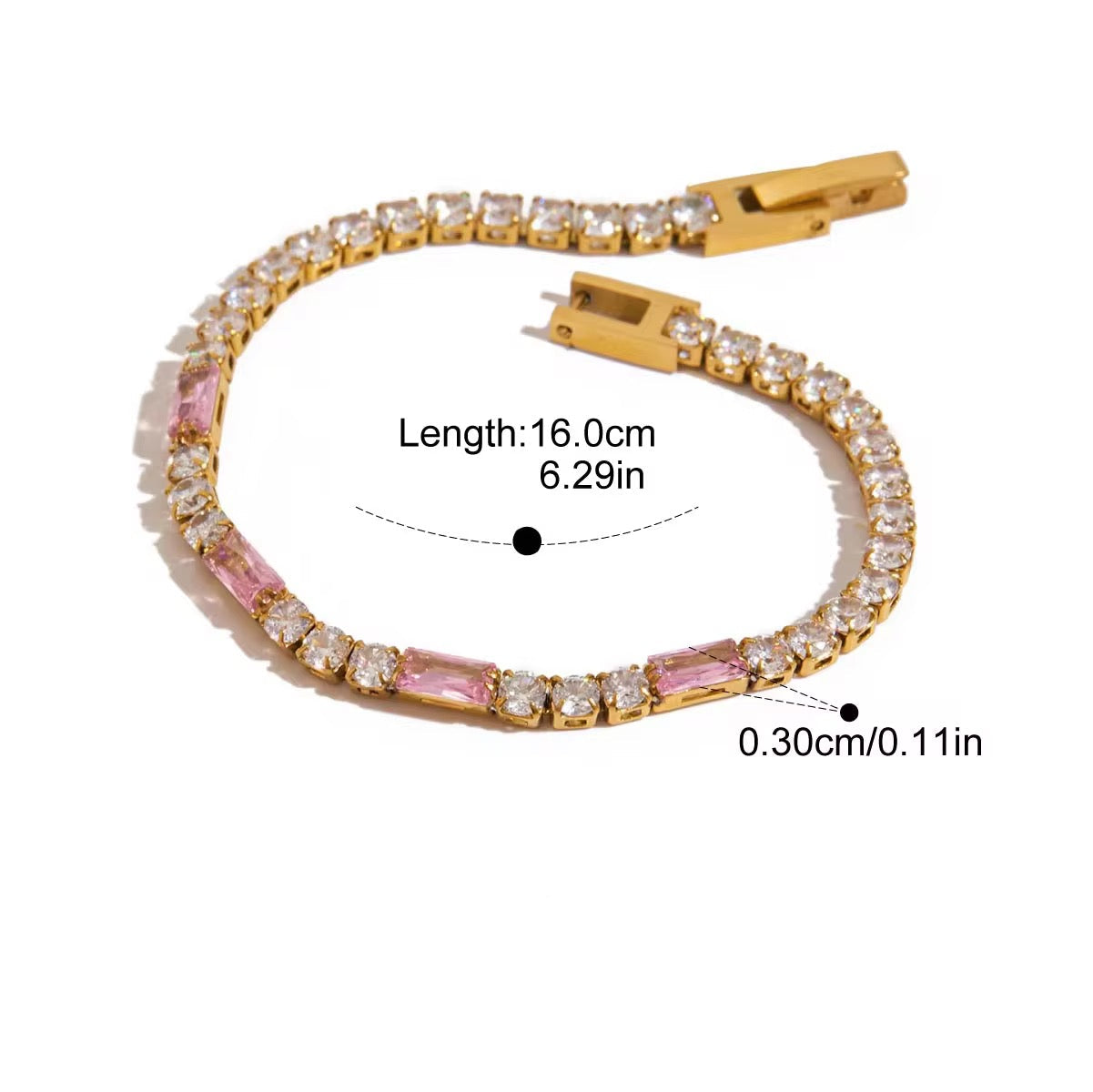 Pink Tennis Bracelet