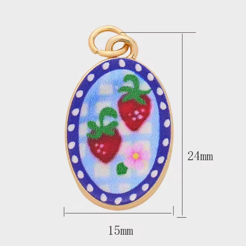 Vintage Strawberries Charm