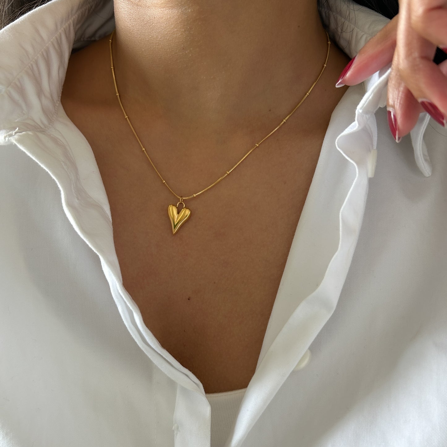 Elongated Heart Necklace