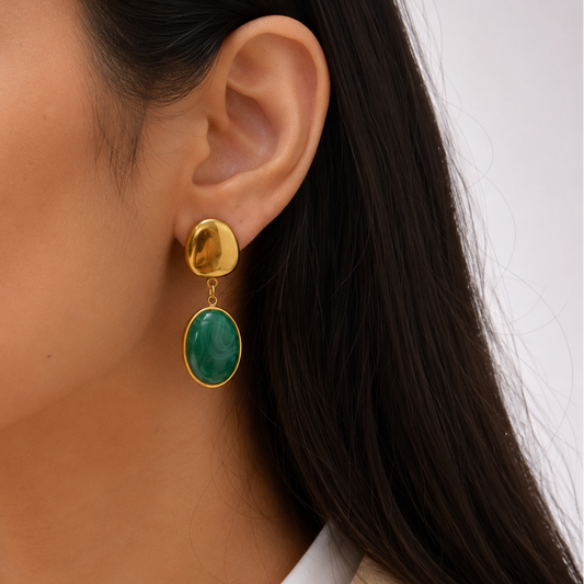 Green Gemstone Earrings