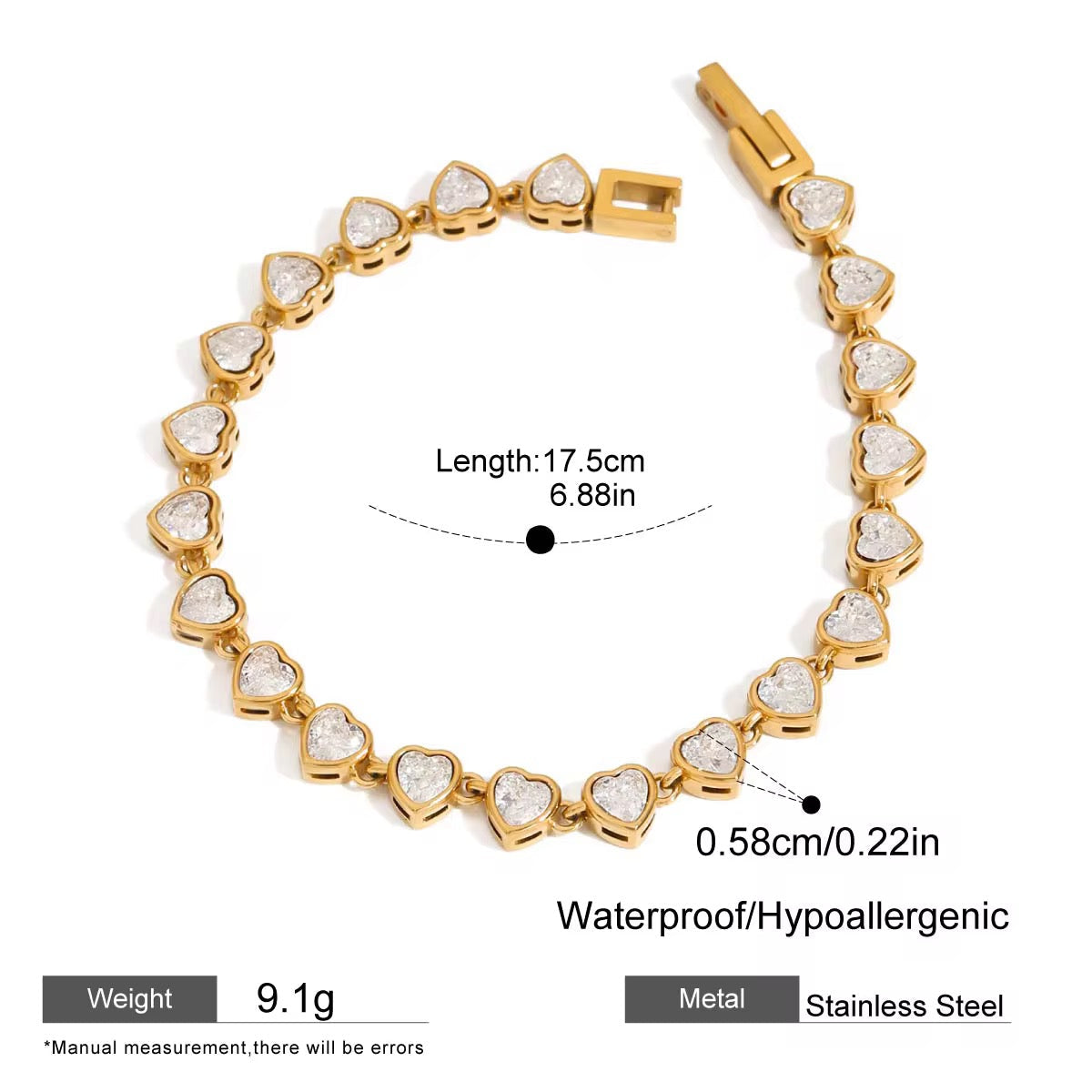 Vintage Heart Tennis Bracelet