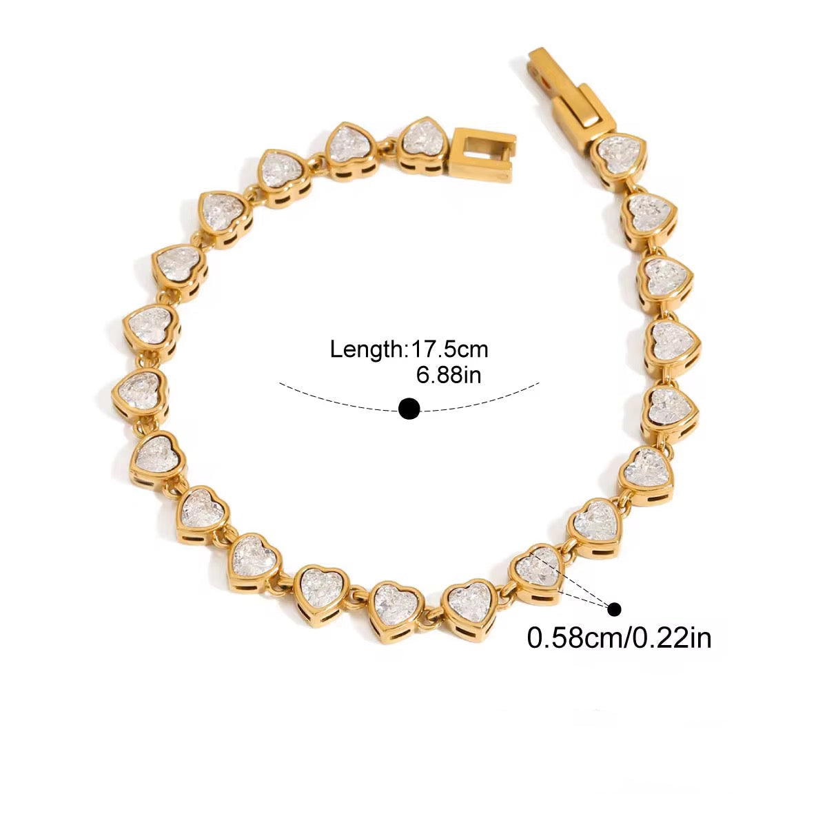 Vintage Heart Tennis Bracelet