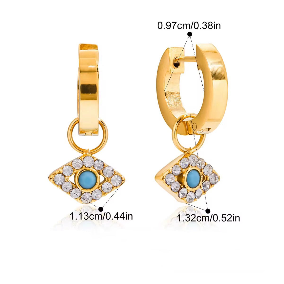 Turquoise Eye Huggies