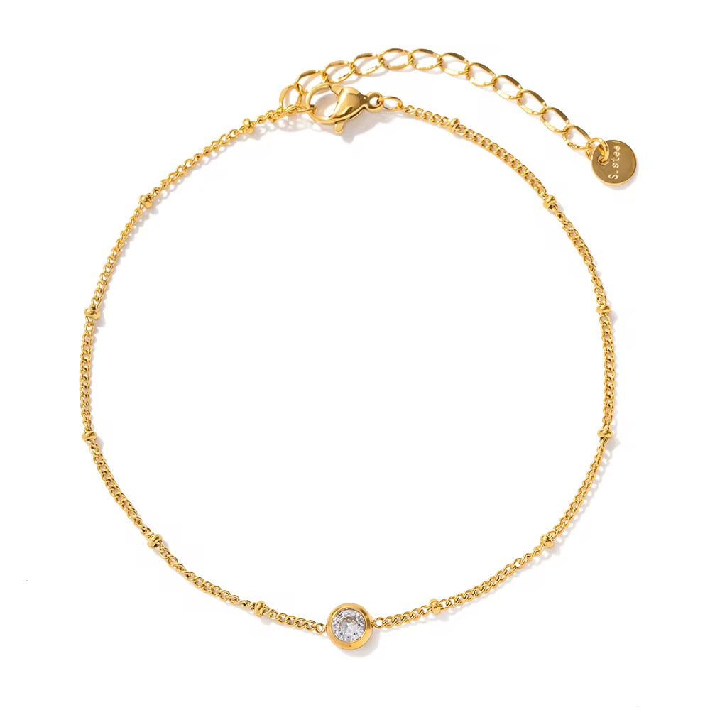 Dainty Zircon Anklet