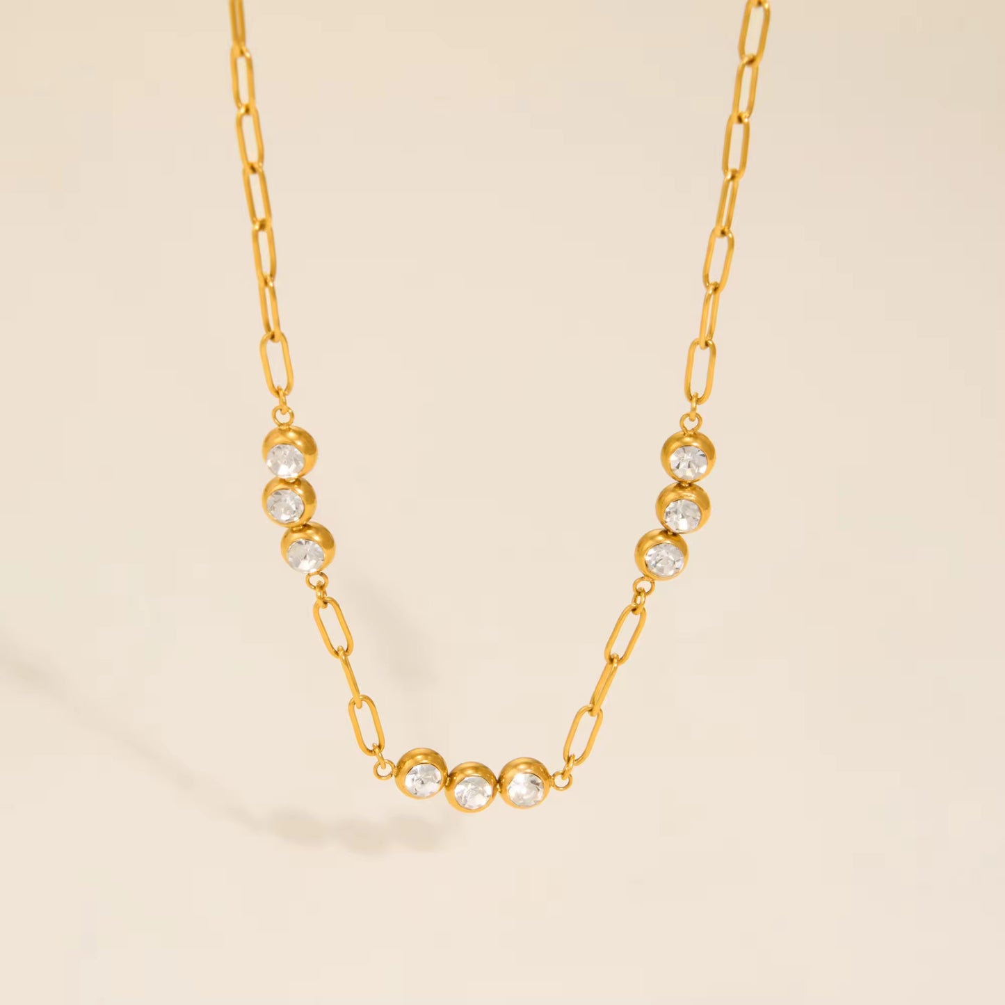 Zirconia Paperclip Chain
