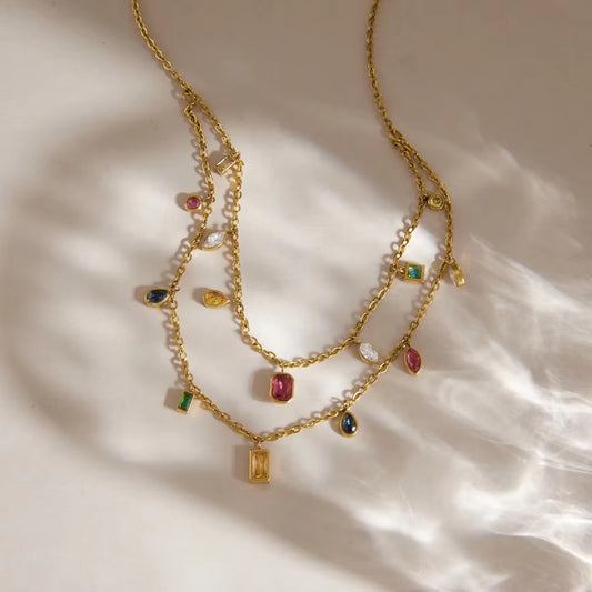 Layered Gemstone Necklace