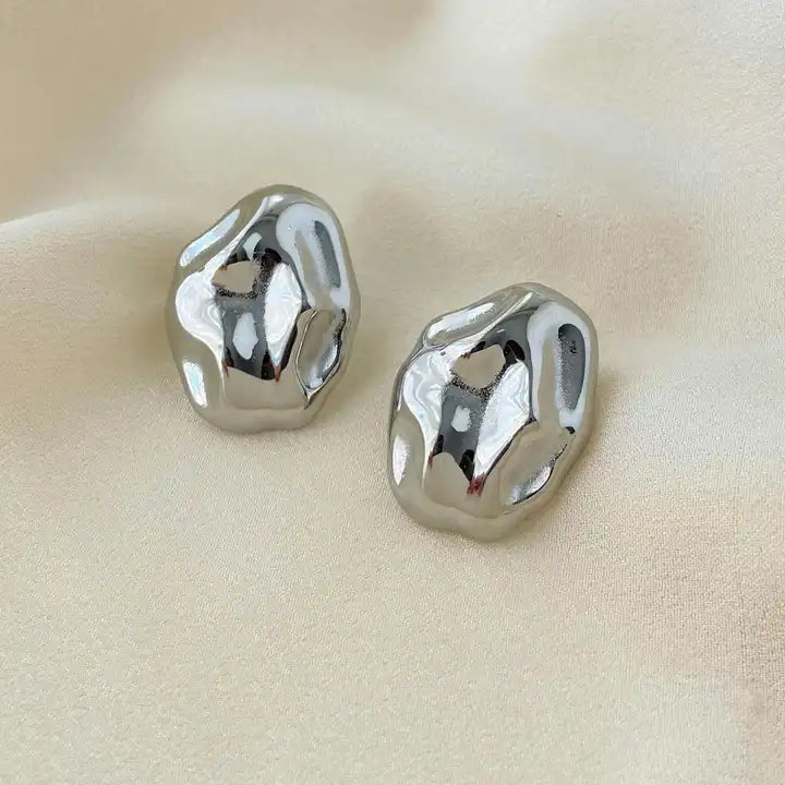 Medallion Earrings- Silver