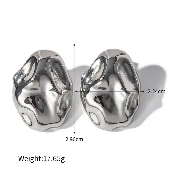 Medallion Earrings- Silver