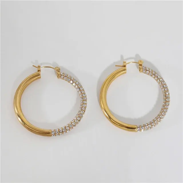 Half Zircon Hoops