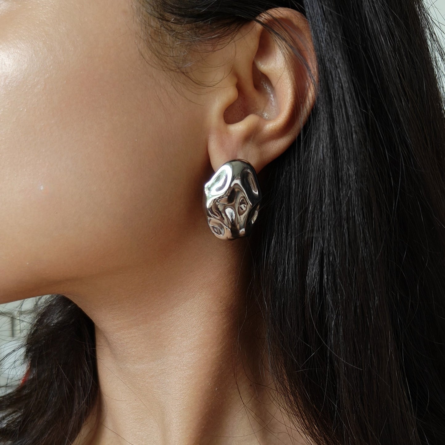 Medallion Earrings- Silver