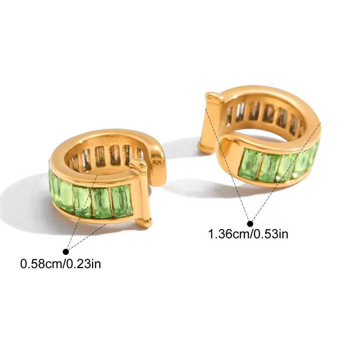 Baguette Earcuff-Green