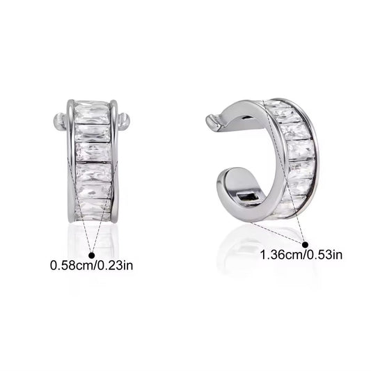Baguette Earcuff- Silver