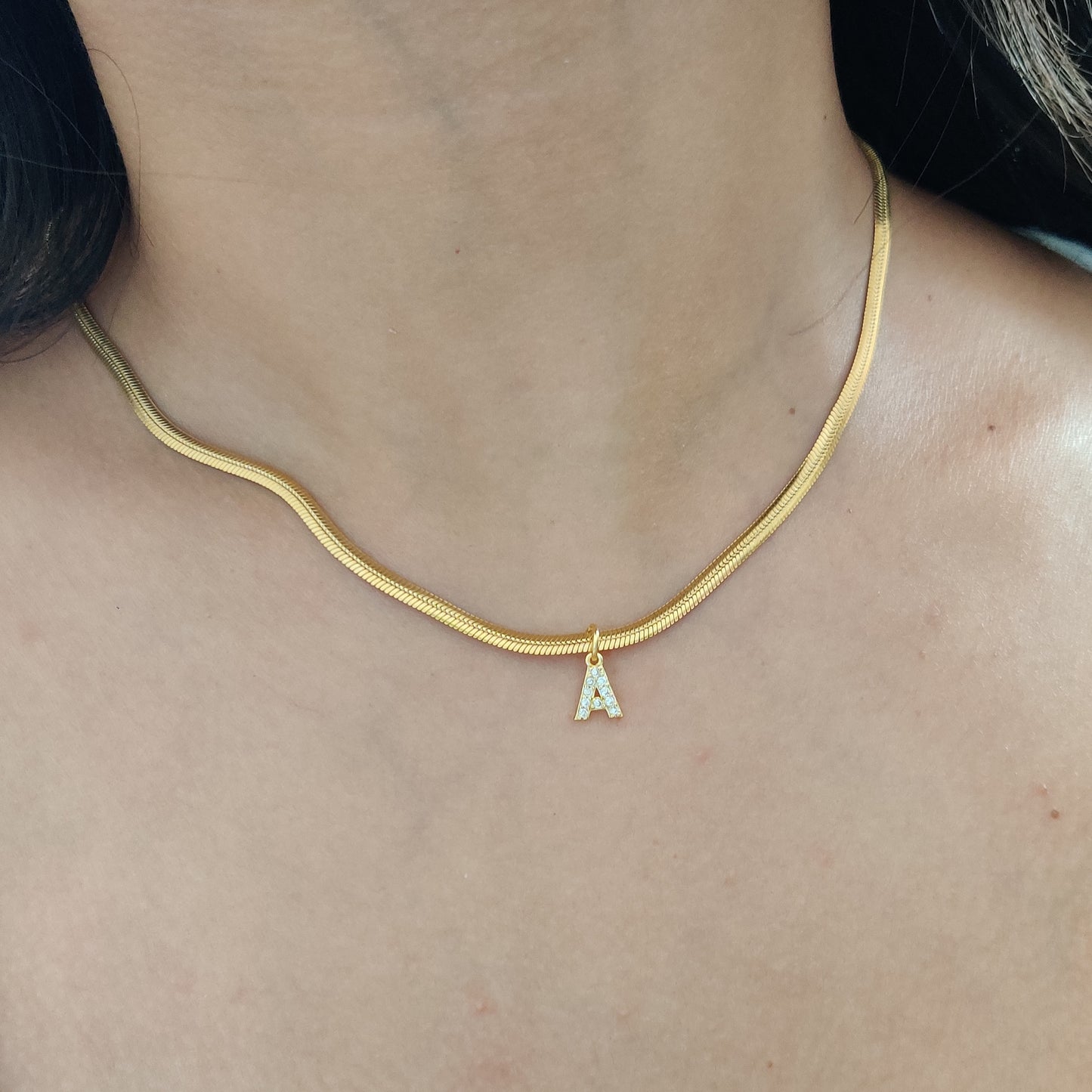 Mini Stone Initial Necklace