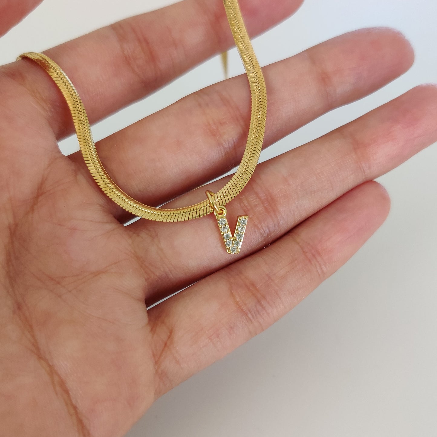 Mini Stone Initial Necklace
