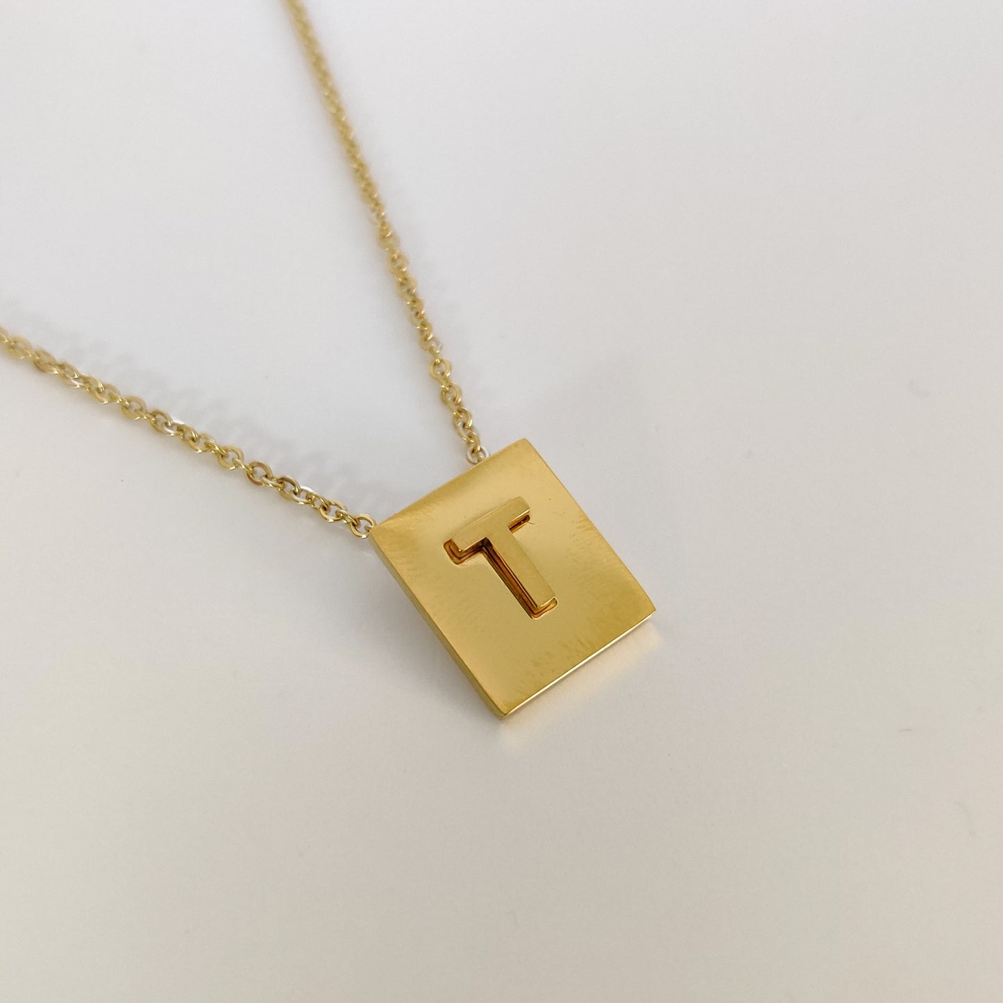 Square Initial Necklace