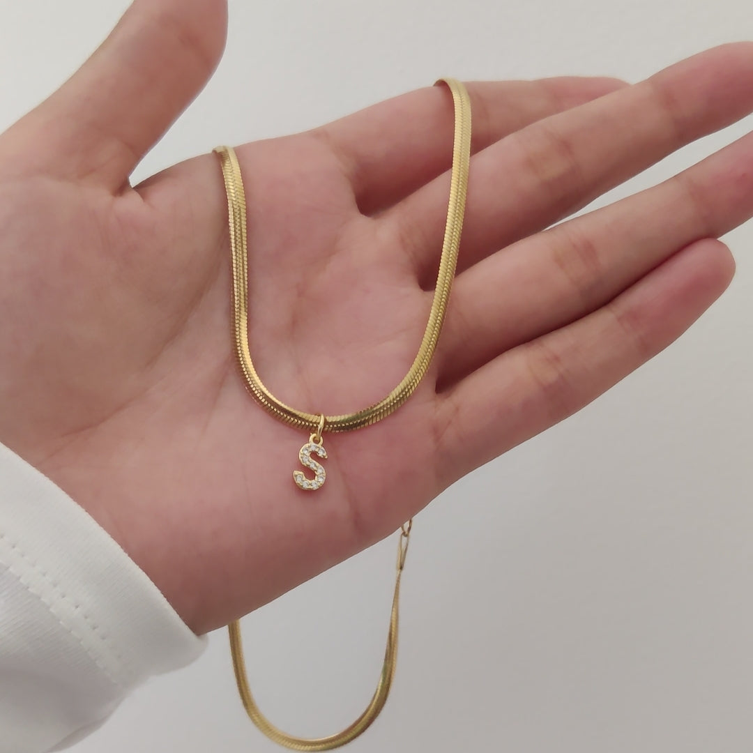 Mini Stone Initial Necklace