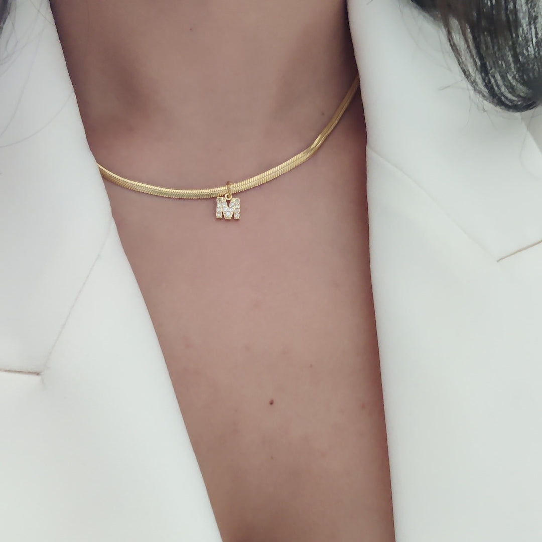 Mini Stone Initial Necklace