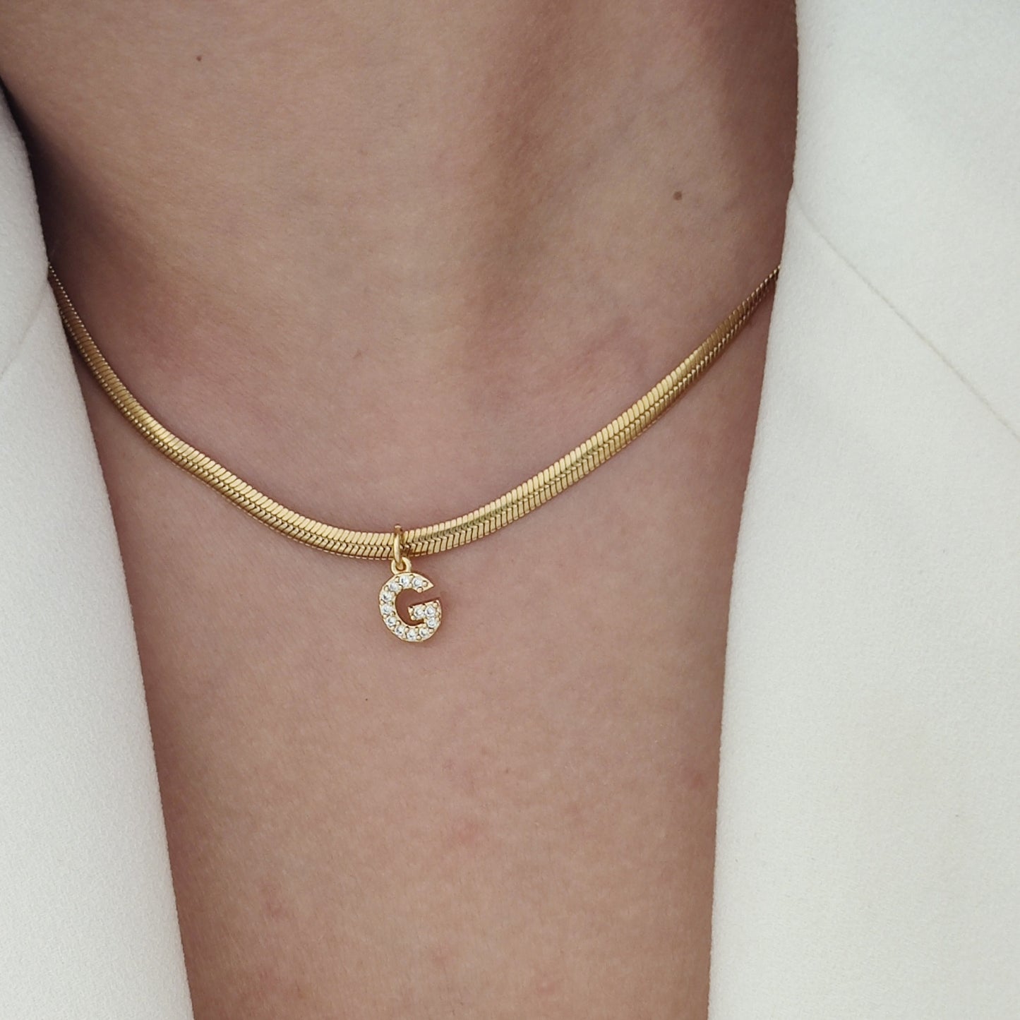 Mini Stone Initial Necklace