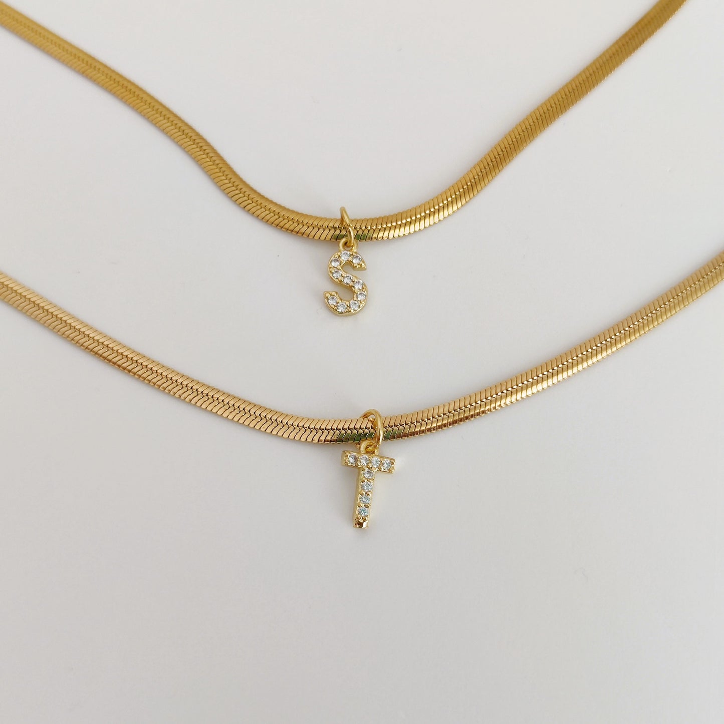 Mini Stone Initial Necklace