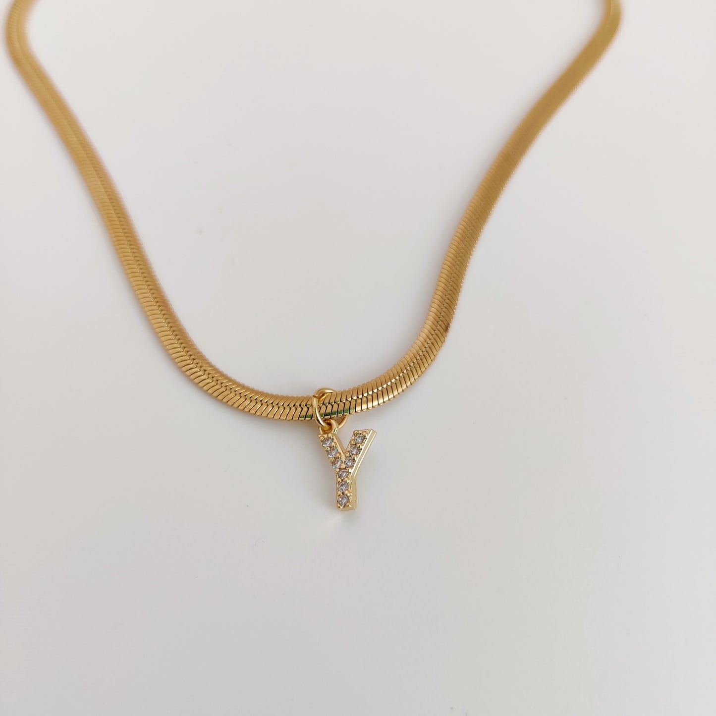 Mini Stone Initial Necklace