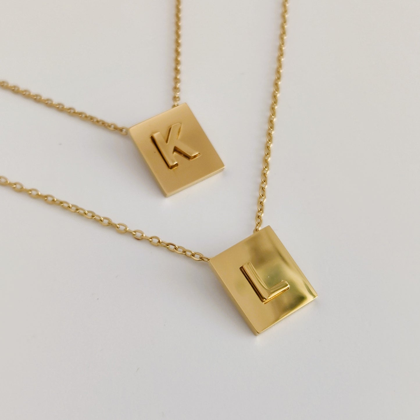 Square Initial Necklace