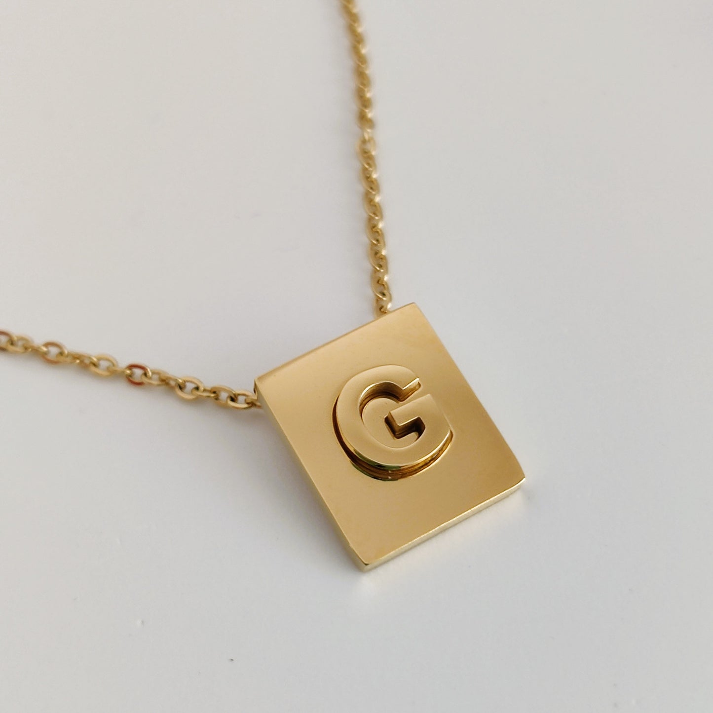 Square Initial Necklace