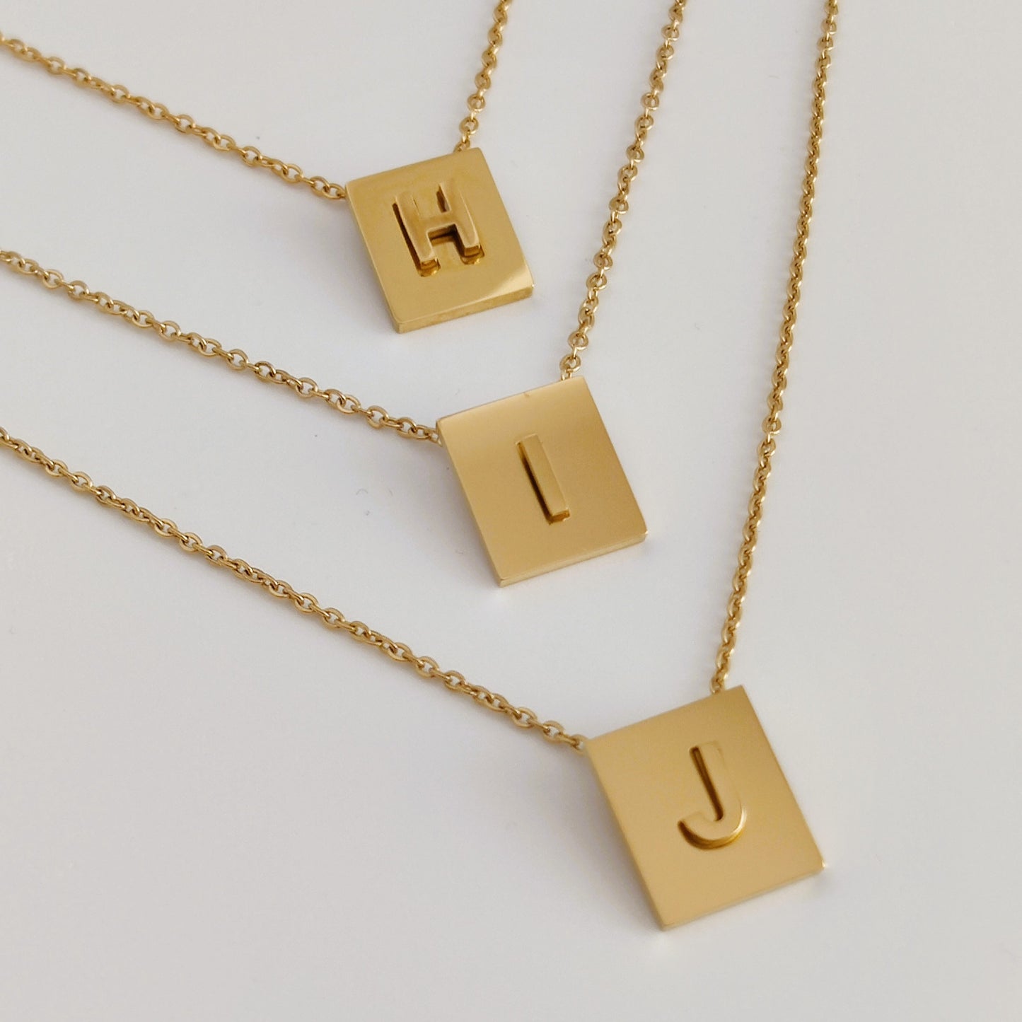 Square Initial Necklace
