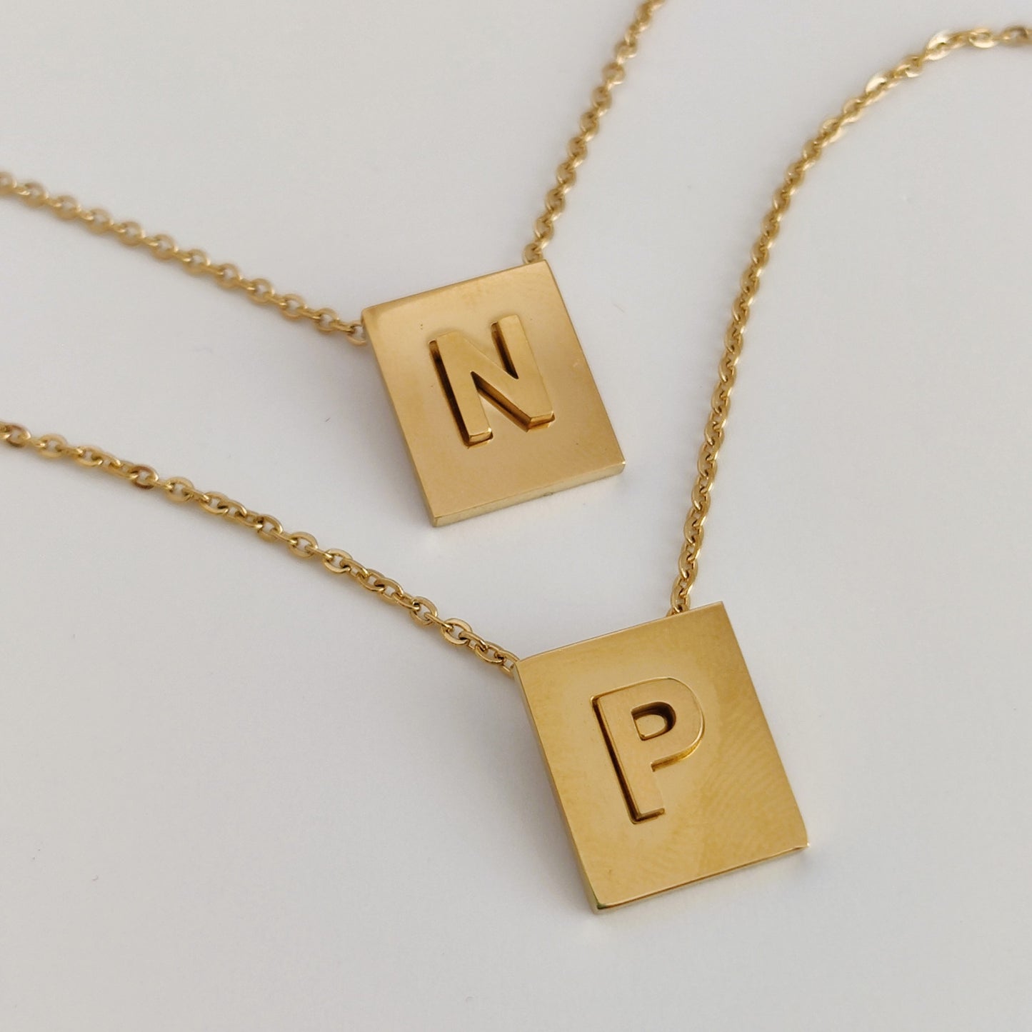 Square Initial Necklace